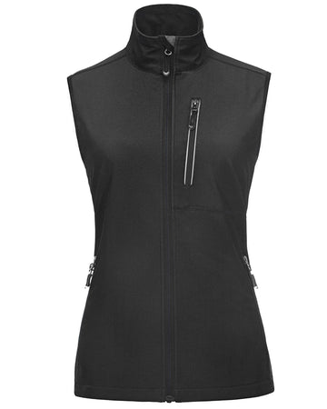 Women's Windproof Vest Outerwear with 6 Pockets/Reoflective Design: 0.77lbs/10000mm Waterproof/10000 Level Breathable 33,000ft